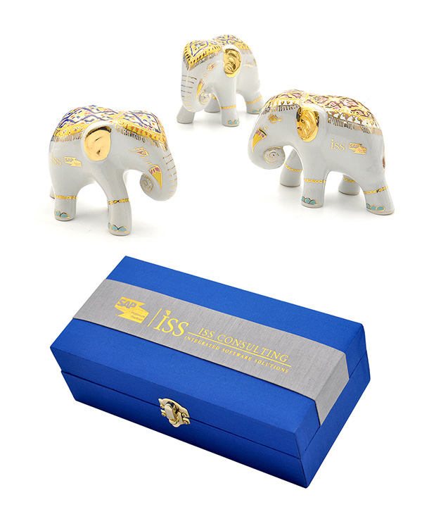 Double elephant size 3 inch in giftbox package by ISS SAB